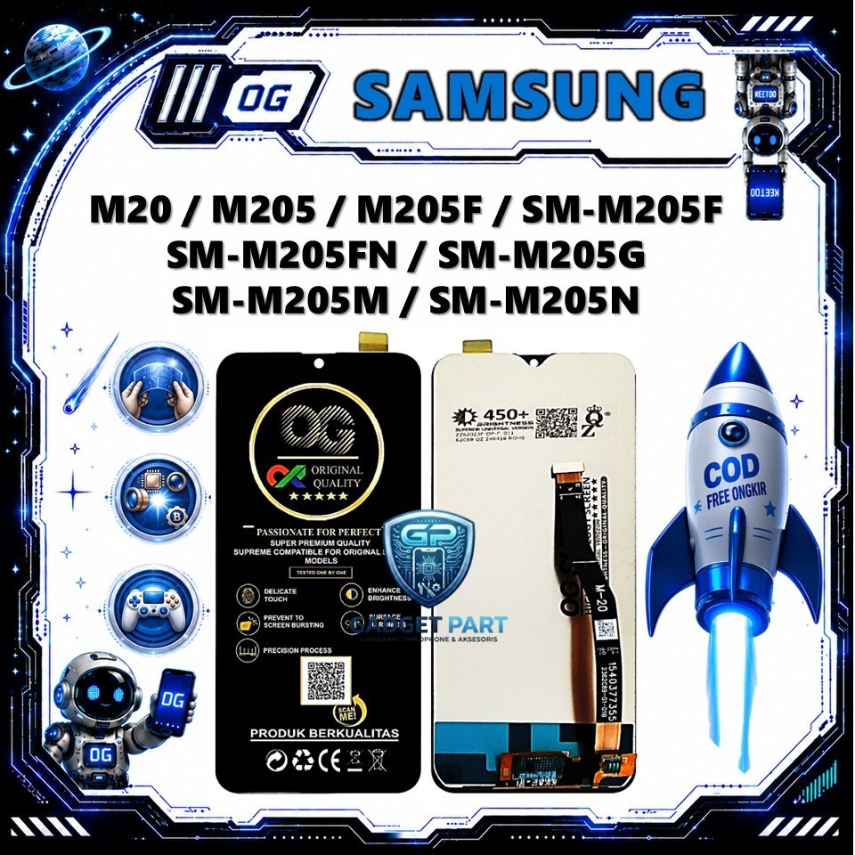 LCD TOUCHSCREEN SAMSUNG GALAXY M20 / M205 / M205F / SM-M205F / SM-M205FN / SM-M205G / SM-M205M / SM-