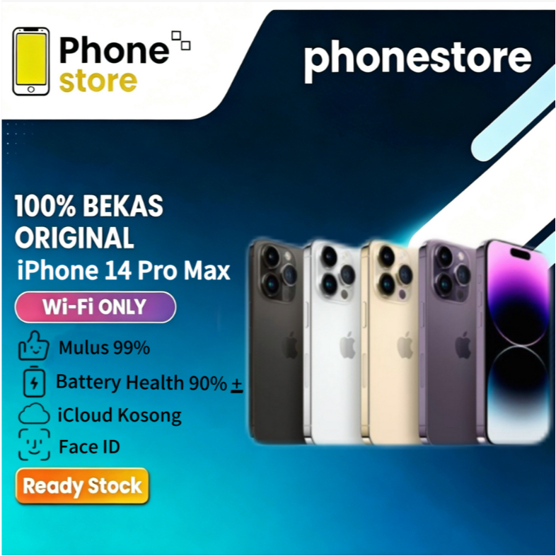 Phonestore IPhone 14 PRO Max WIFI ONLY Bypass Game/Live 128GB 256GB 512GB Bekas Second Original Mulu