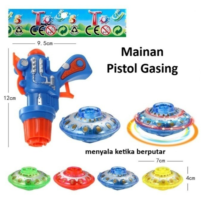 Mainan Pistol Gasing / Gasing Putar berlampu CBKS