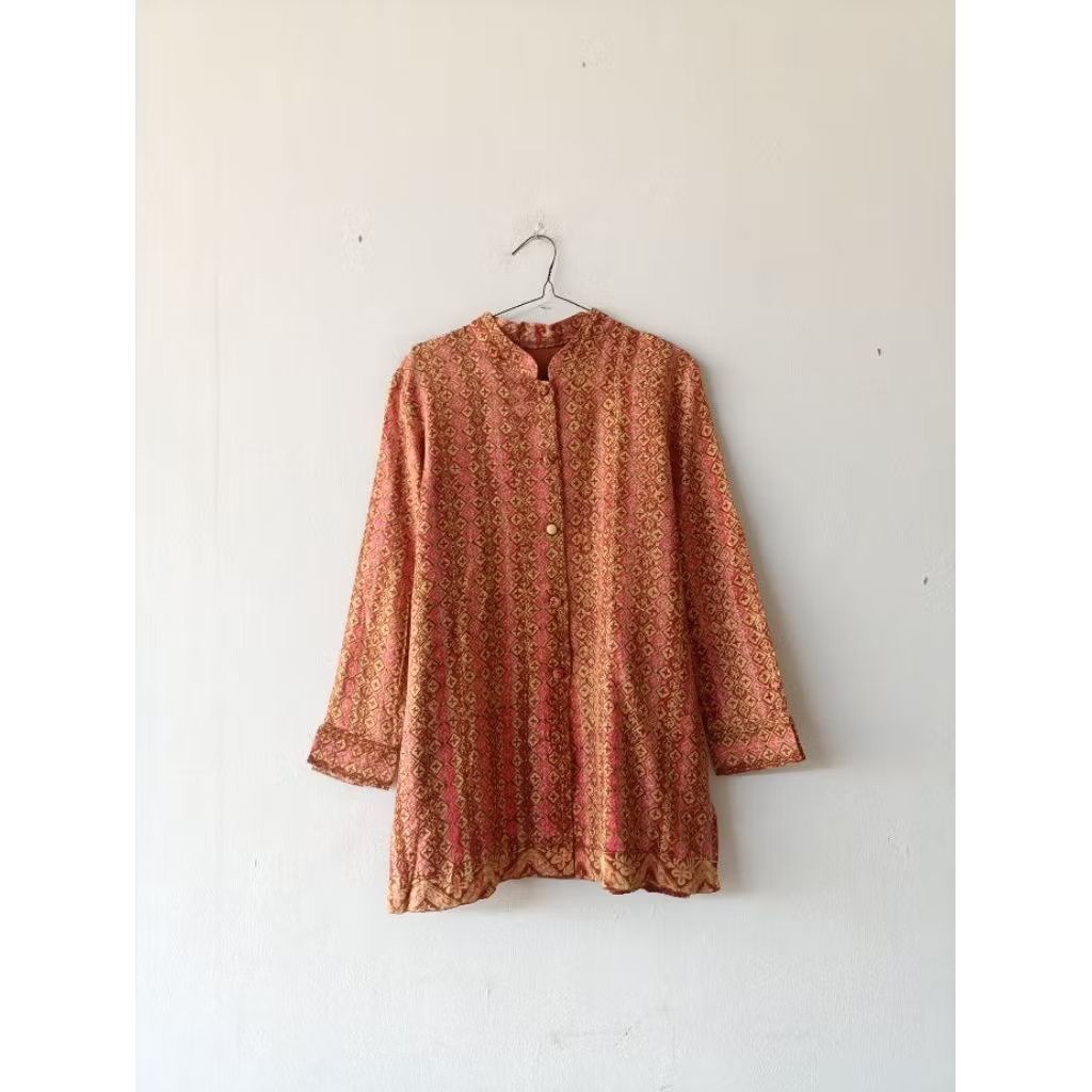 Batik Viskos Dobby Full Puring Tunik Blouse Kondangan Premium Cantik Mewah Trikot