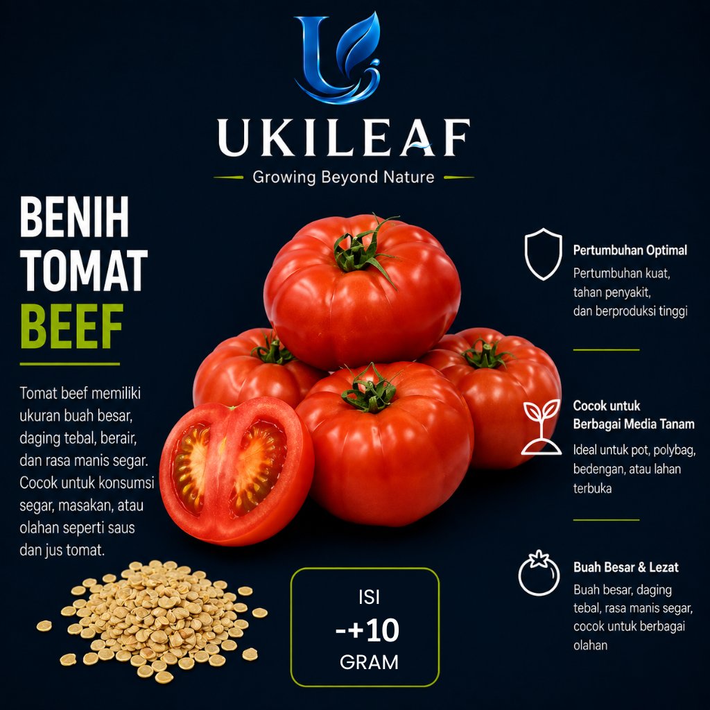 ( 10 Gram ) Benih Biji Tomat Beef | Tomat Beefsteak | Beefsteak Tomato | UKILEAF