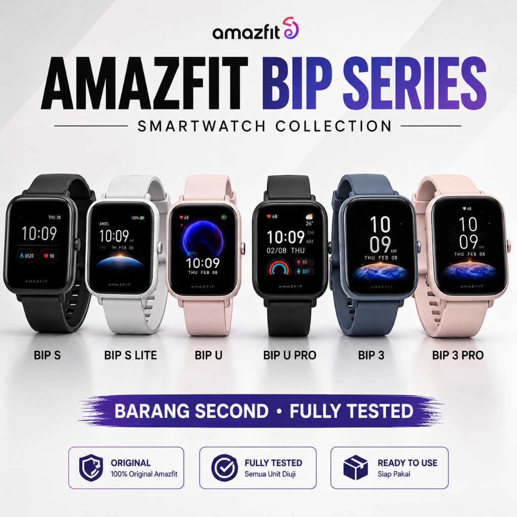 Amazfit BIP Series Secondhand Fully Tested | Smartwatch Original Siap Pakai | BIP 3 Pro, BIP U Pro, 