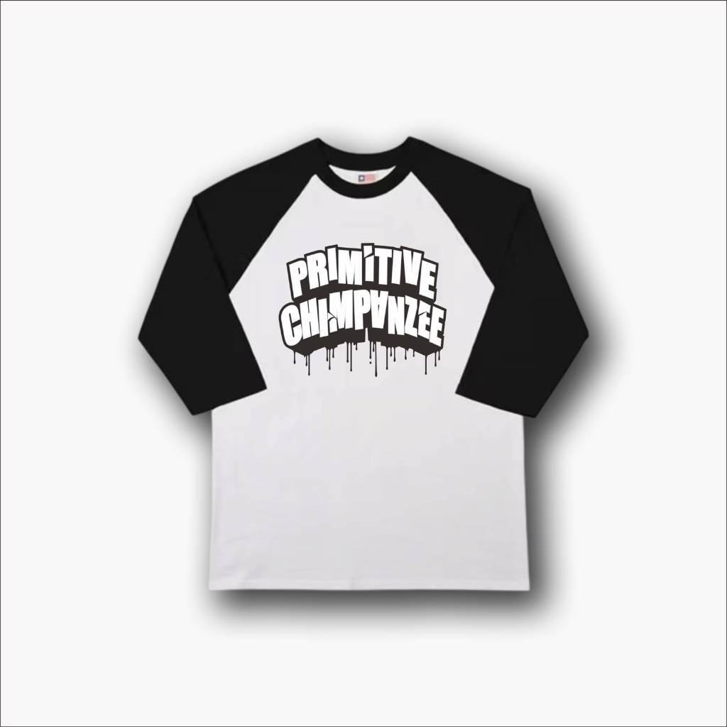 PCHC Official Merch Raglan Kaos Band Hardcore - Primitive Chimpanzee Hardcore