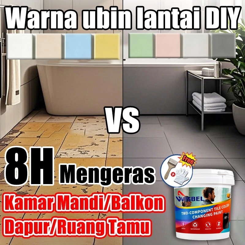 Cat keramik Khusus Kamar Mandi Anti Licin & Anti Jamur Cat Keramik Renew Renovasi lantai tanpa demo 
