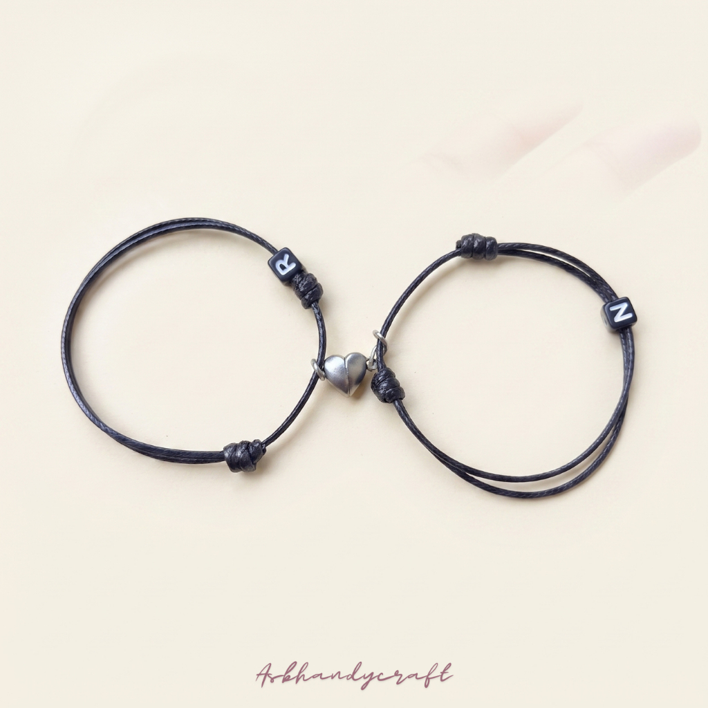 [COD] GELANG COUPLE INISIAL + MAGNET LOVE