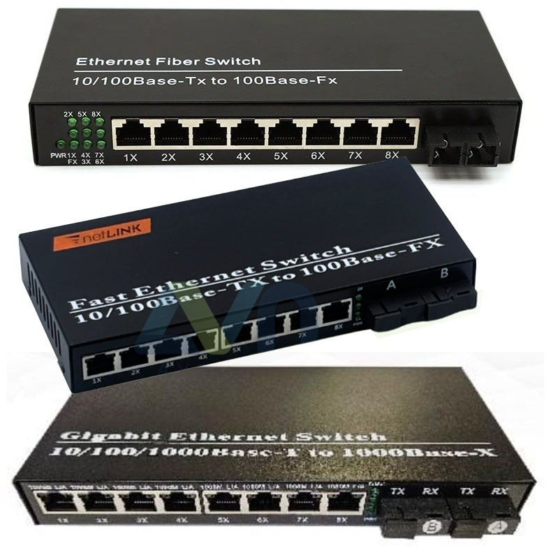 Media Converter 1FO 8LAN / 2FO 8LAN / 2FO 8 GIGABIT LAN