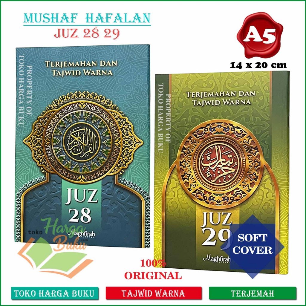 Mushaf Juz 28 29 Tabarak Dewasa A5 Reguler Terjemah dengan Tajwid Berwarna Full Color - Maghfirah