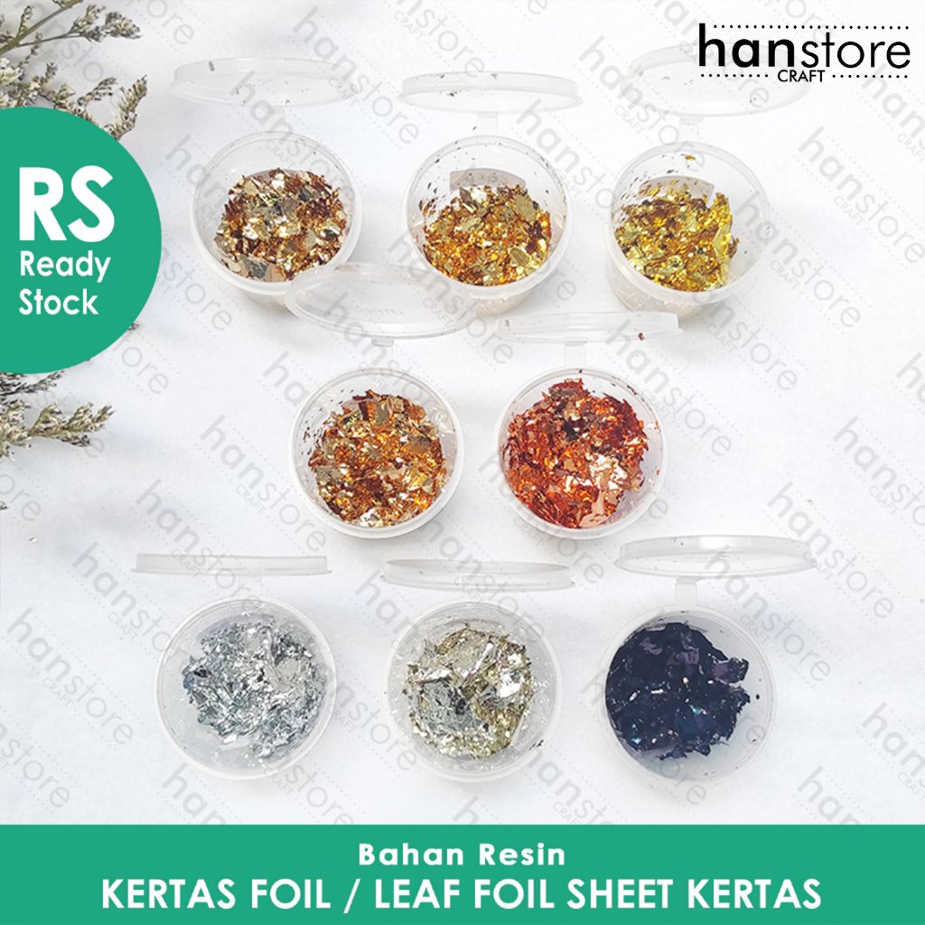 RS Kertas Foil Emas Gold Leaf Foil Sheet Kertas Prada aksesories resin