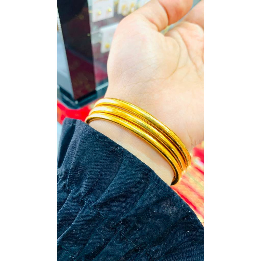 Gelang Keroncong Lapis Emas Kristal Tahan Pakai Harian