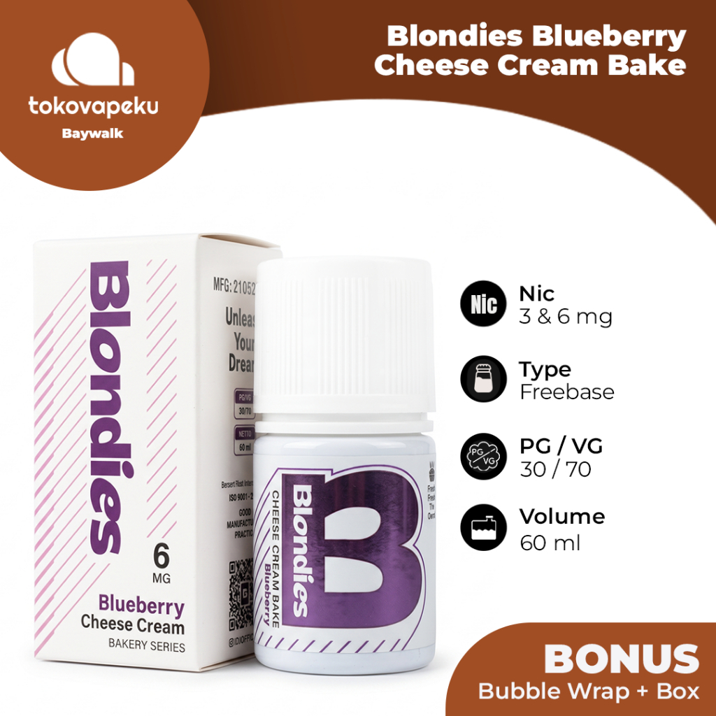 BLONDIES V3 BLUEBERRY CHEESE CREAM BAKE 60ML by IDJ