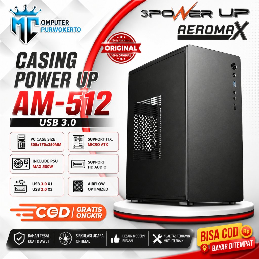 Casing Case PC Standard Micro ATX Include PSU 500W Murah
