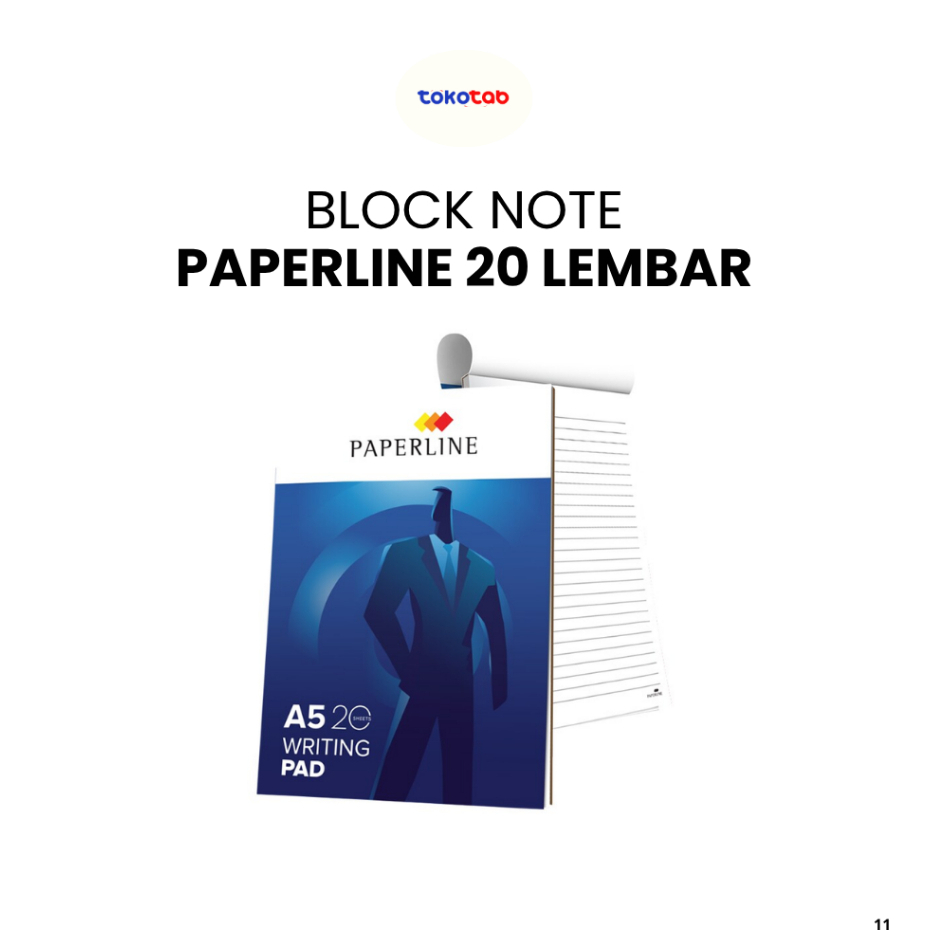 Tokotab - Buku Tulis Paperline A5 20 Lembar Block Note Writing Pad Garis