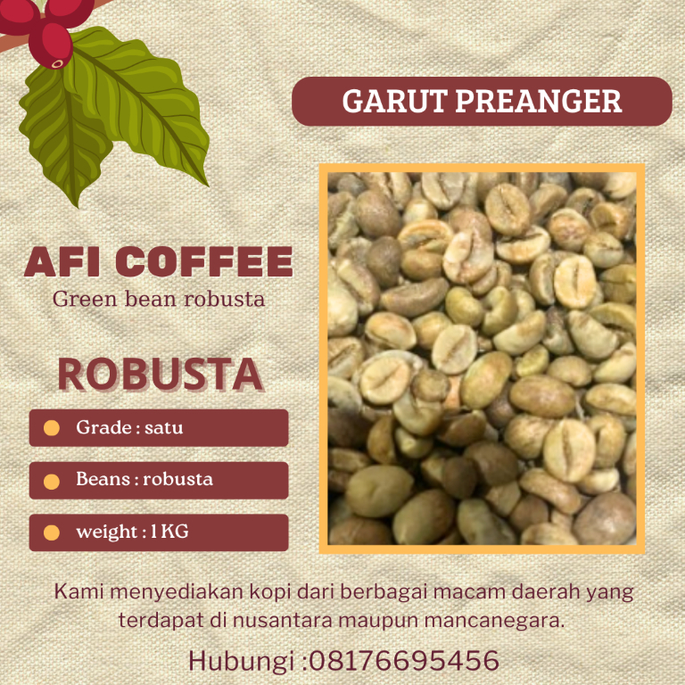 Green bean Robusta Garut preanger | biji kopi mentah 1kg