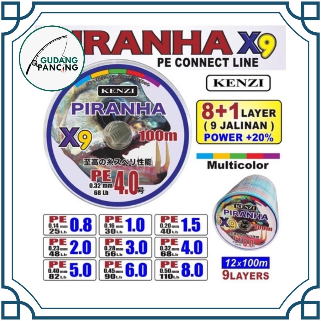 Senar Pancing PE Kenzi Piranha X9 PE