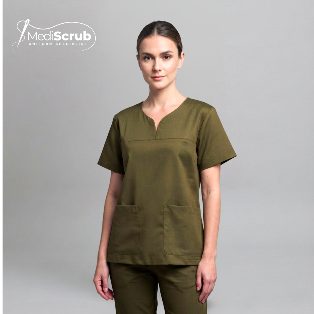 MEDISCRUB - Y NECK SCRUBS - Baju Jaga OK Dokter Perawat Medical Unifrom