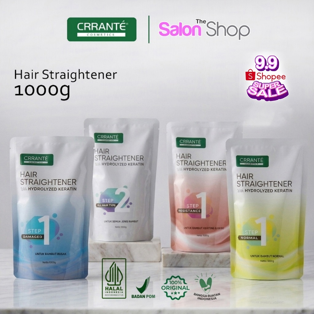 Crrante Keratin Hair Straightener With Hydrolized 1000gr | Rebonding Pelurus Rambut | gdkd01