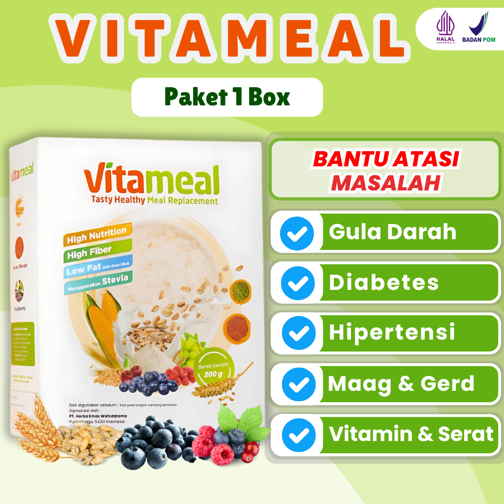 vitameal store vitamil gula darah vitamale diabetes untuk diet 1 box
