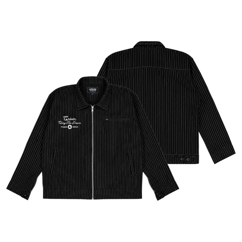 Grivin Work Jacket Boxy Fit Strip Zipper Jacket