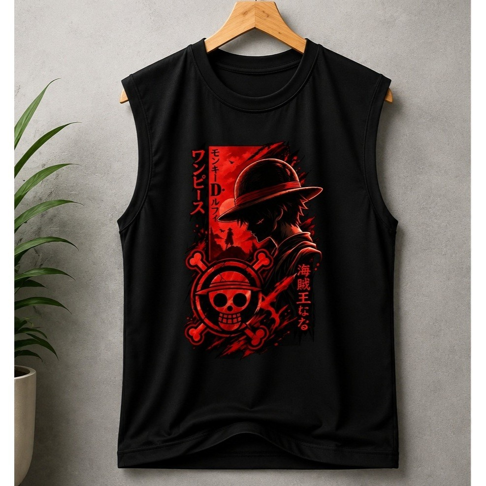 BAJU OBLONG LUFFY/BAJU SINGLET PRIA LUFFY M L XL XXL