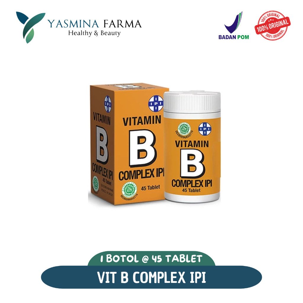 Vitamin B Complex IPI isi 45 Tablet | Vitamin B1 B6 B12 B Kompleks Untuk Daya Tahan Tubuh Pegal Keba