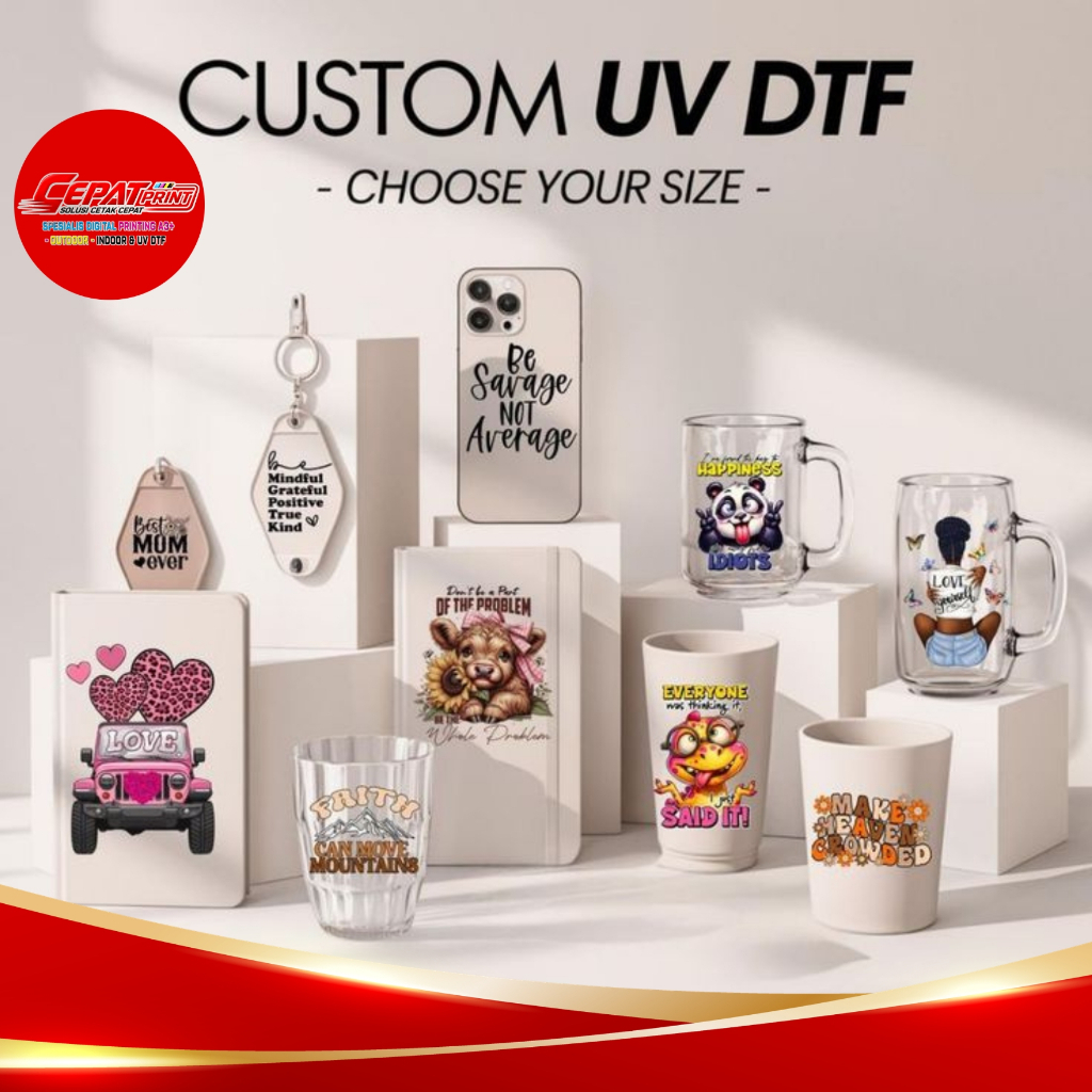 Stiker UV DTF MURAH | Stiker DTF A3 | Sticker UV DTF A4 | Sticker UV DTF