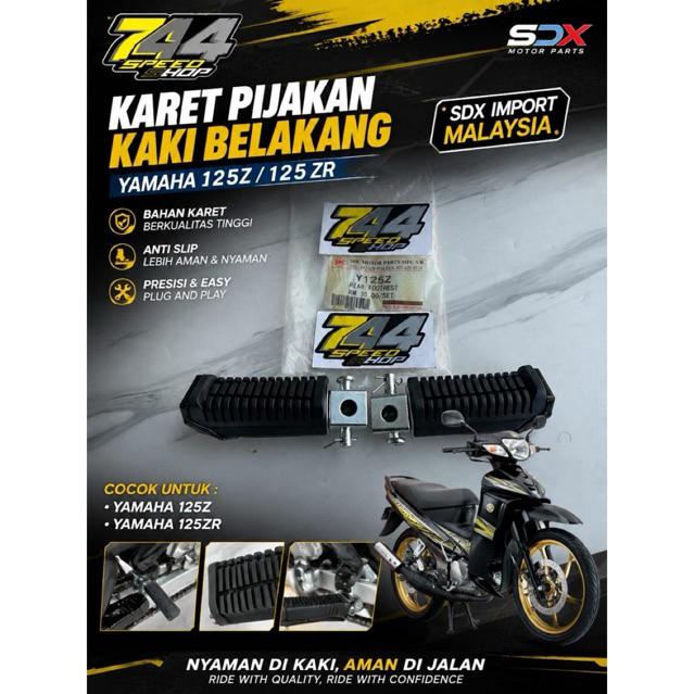 Karet Step Pijakan Injakan Kaki Belakang Foot Step Belakang Yamaha 125Z 125ZR 125 Z ZR Malaysia