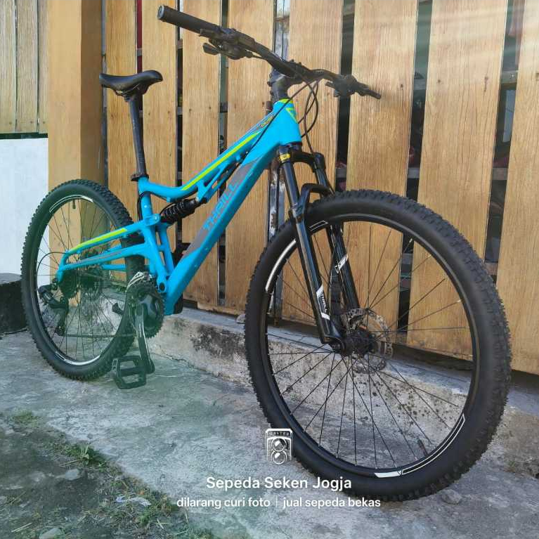 Sepeda Gunung MTB Fullsus Thrill Oust Biru Muda 1.0 Alloy UK 27,5 Hidrolis Shimano