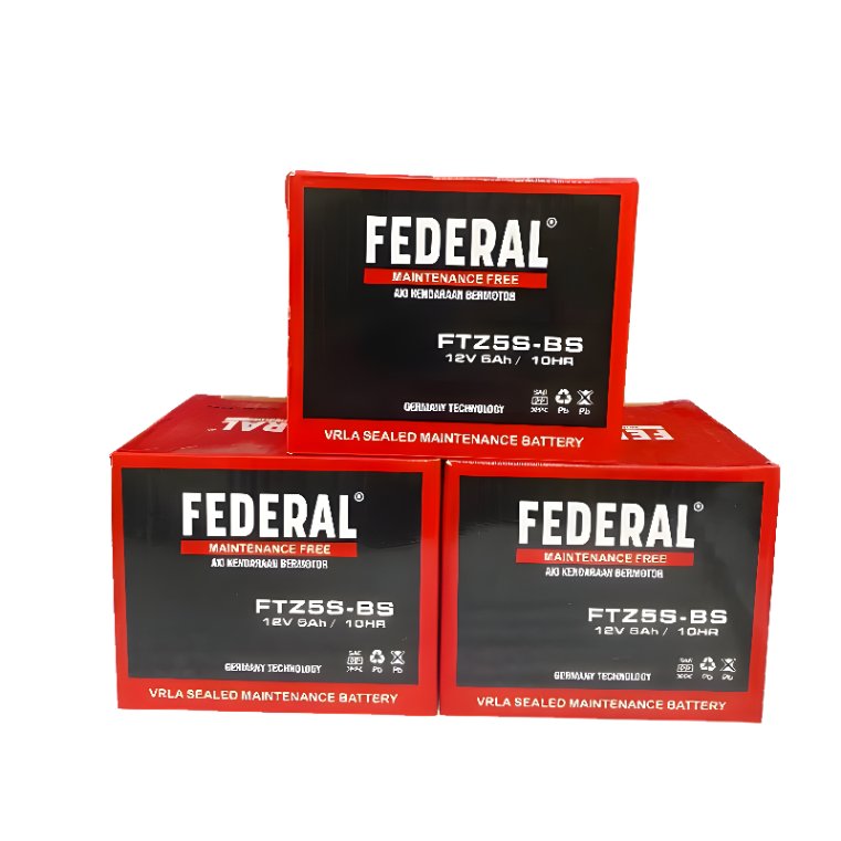 Aki Motor SEMI KERING FEDERAL FTZ5-BS GTZ5S 12V 5AH/10HR
