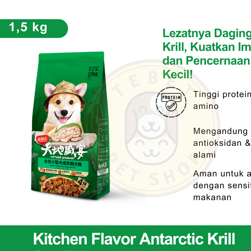 KITCHEN FLAVOR ANTARTIC KRILL ADULT SMALL DOG 1.5 KG