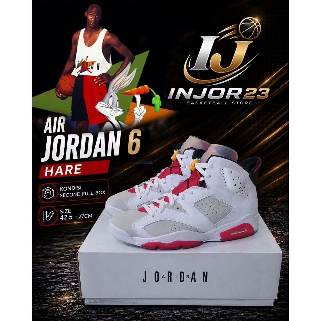 Sepatu Basket Air Jordan 6 Hare