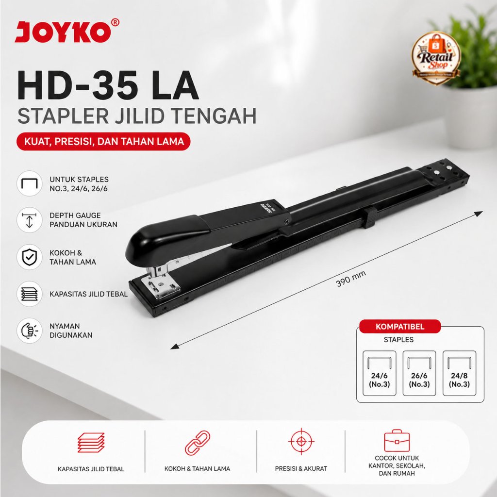 Stapler Jilid Tengah Joyko HD 35 LA / Mesin Staples Jilid Tengah Joyko