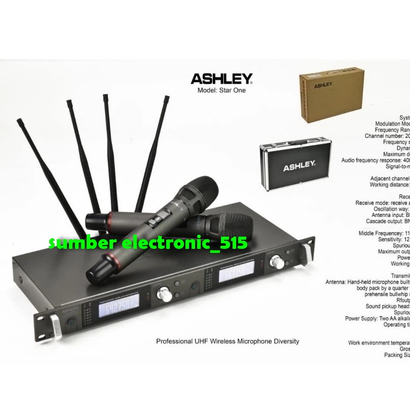 Mic Wireless Ashley Star One / Ashley StarOne Mic wireless StarOne UHF ORIGINAL