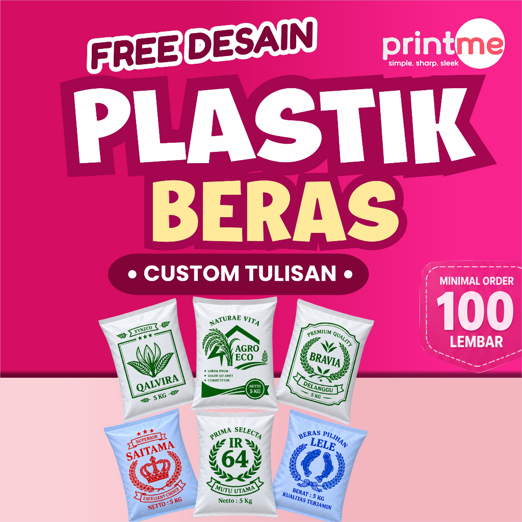 PLASTIK BERAS CUSTOM // SABLON CUSTOM // PLASTIK BERAS // FREE DESAIN