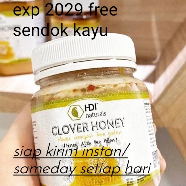 Madu hdi 250gr clover honey original segel 100% exp 2029 free sendok kayu