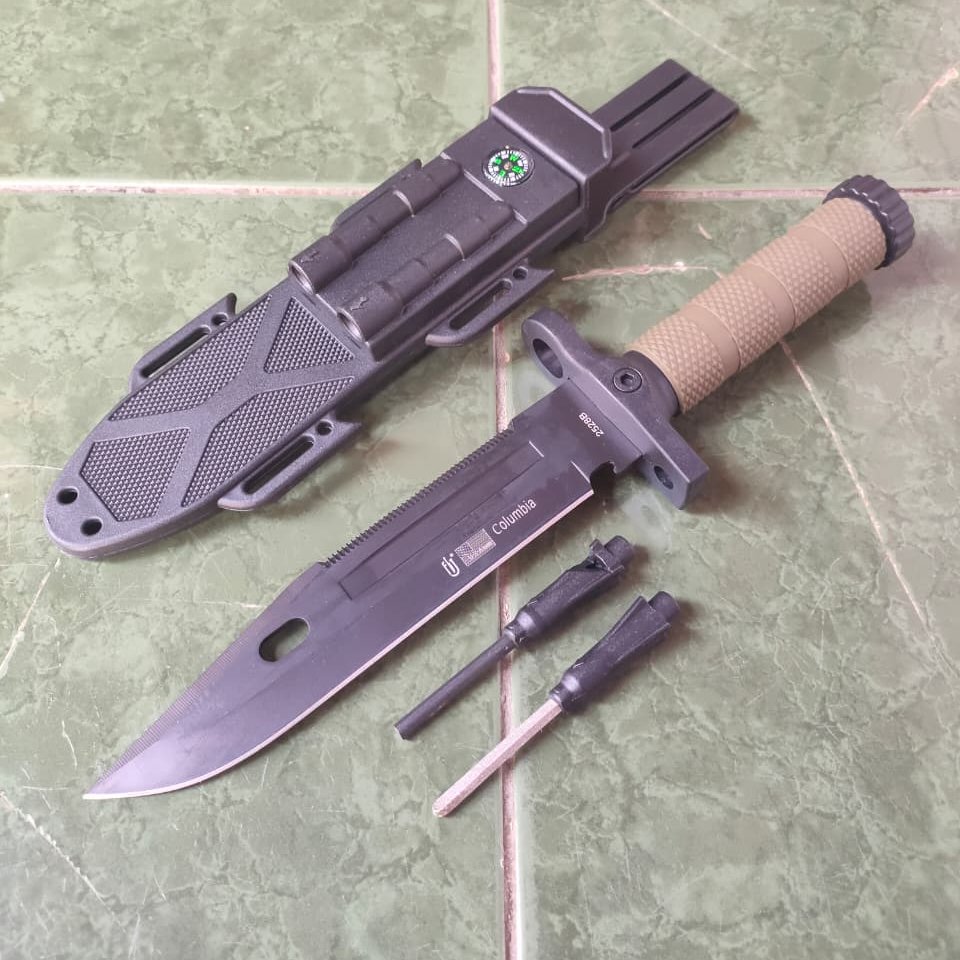 Pisau Survival Columbia 2528B Camping Outdoor Komando Bushcraft