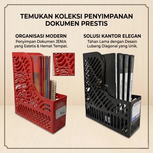Jenia Box File Plastik Tempat Dokumen Majalah / Rak Organizer Meja Kantor