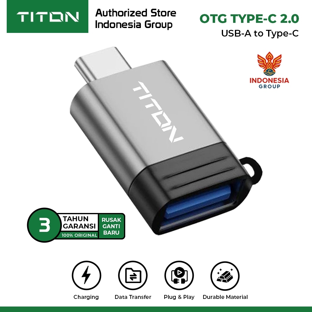 IG JKT TITON OTG Type C Converter USB-A to USB-C 2.0 Fast Charging Data Transfer Flashdisk Connector