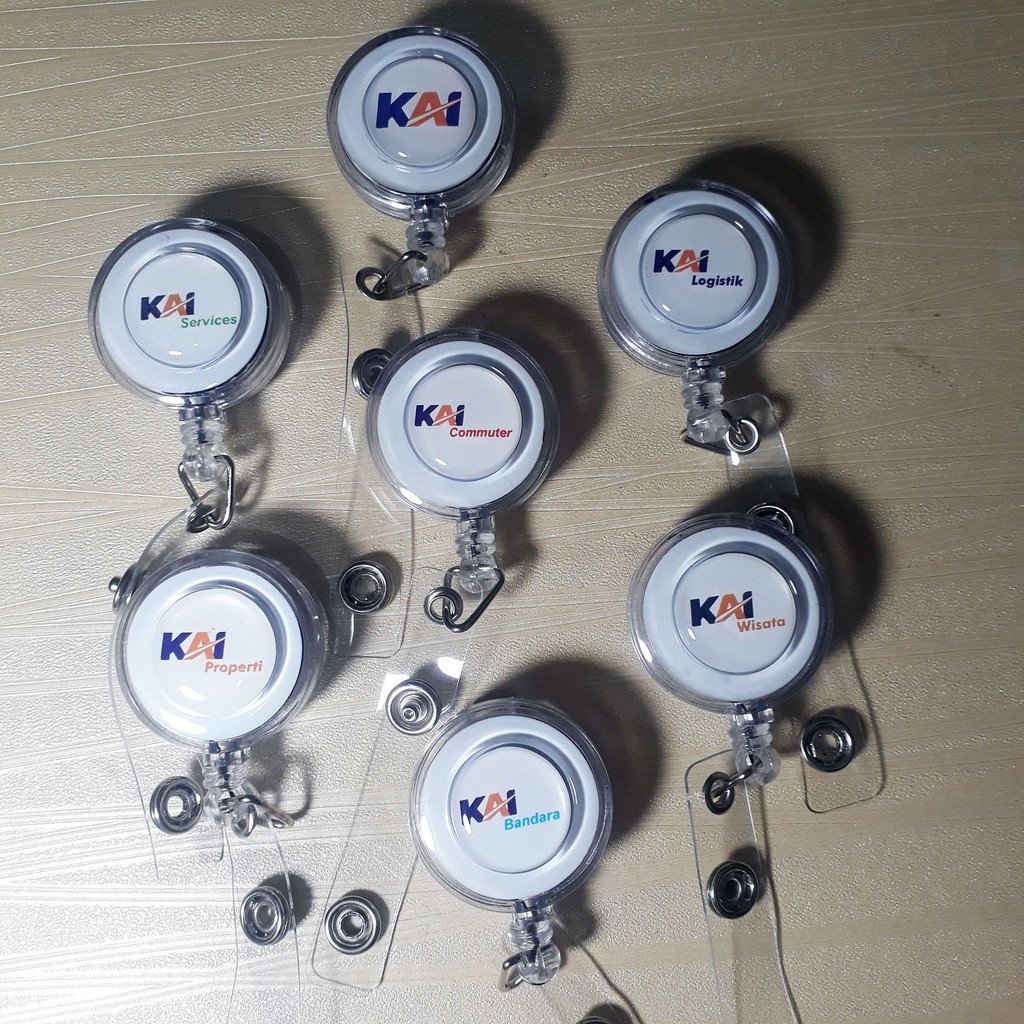 Yoyo ID Card Holder Logo KAI 2 Sisi Putar KAI Induk Commuter Wisata Services