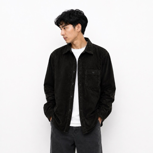 FieldCore Corduroy Shirt Jacket Tebal Olive Army LL – Workwear Casual – Jacket Kemeja Pria