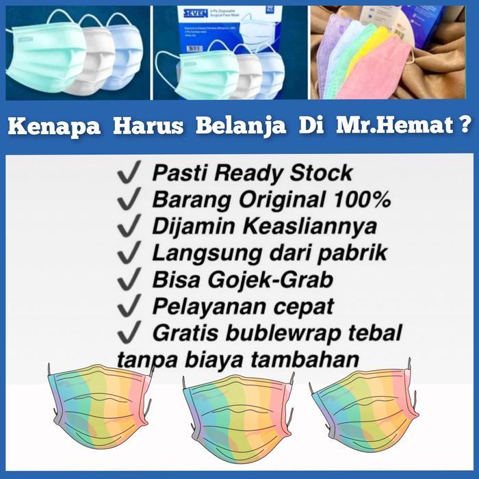 NINE MASKER SURGICAL FACE MASK 3 PLY MODEL TALI LEBAR ISI 50PCS