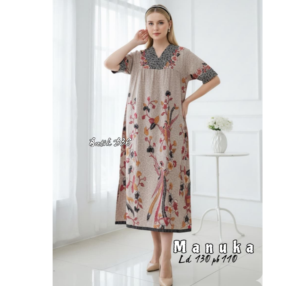 (Aleha) Pakaian Wanita Baju Tidur Daster Batik Klok Payung |Semi Jumbo LD130/PB110 Manuka Non Busui 