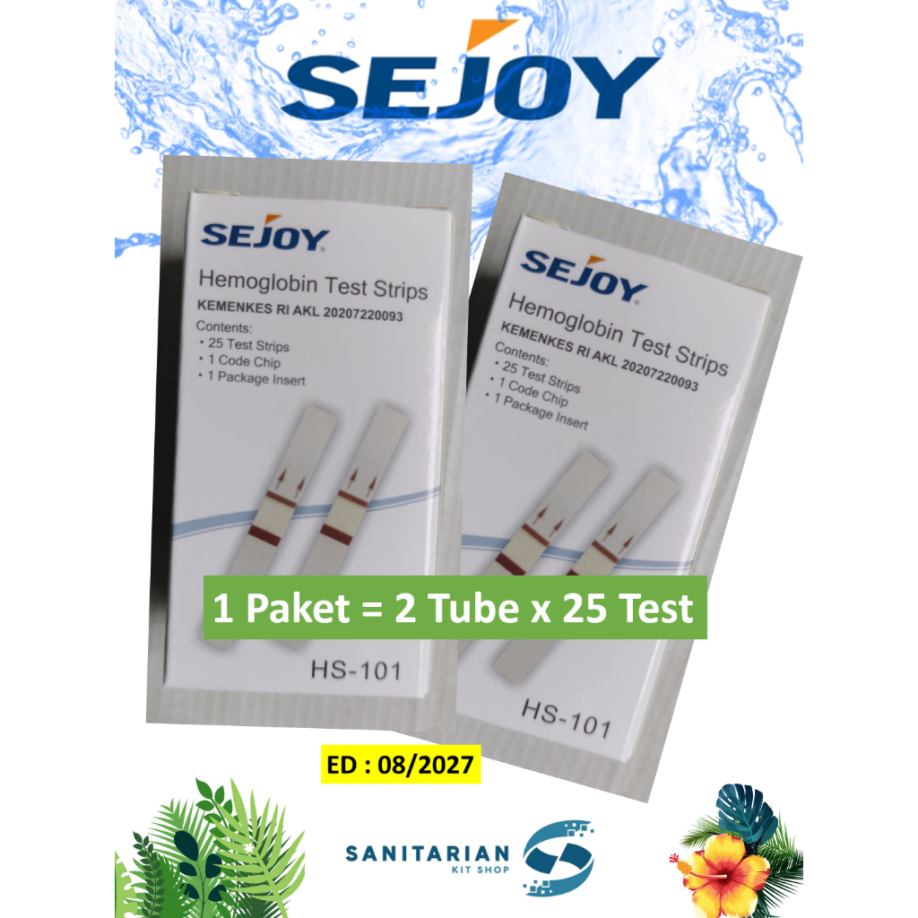 Sejoy Strips Reagen | Strips HB meter 101 | Strip HB Meter Sejoy | 2 tube x 25 Test