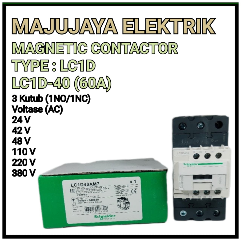 Contactor Kontaktor LC1D40(60A)