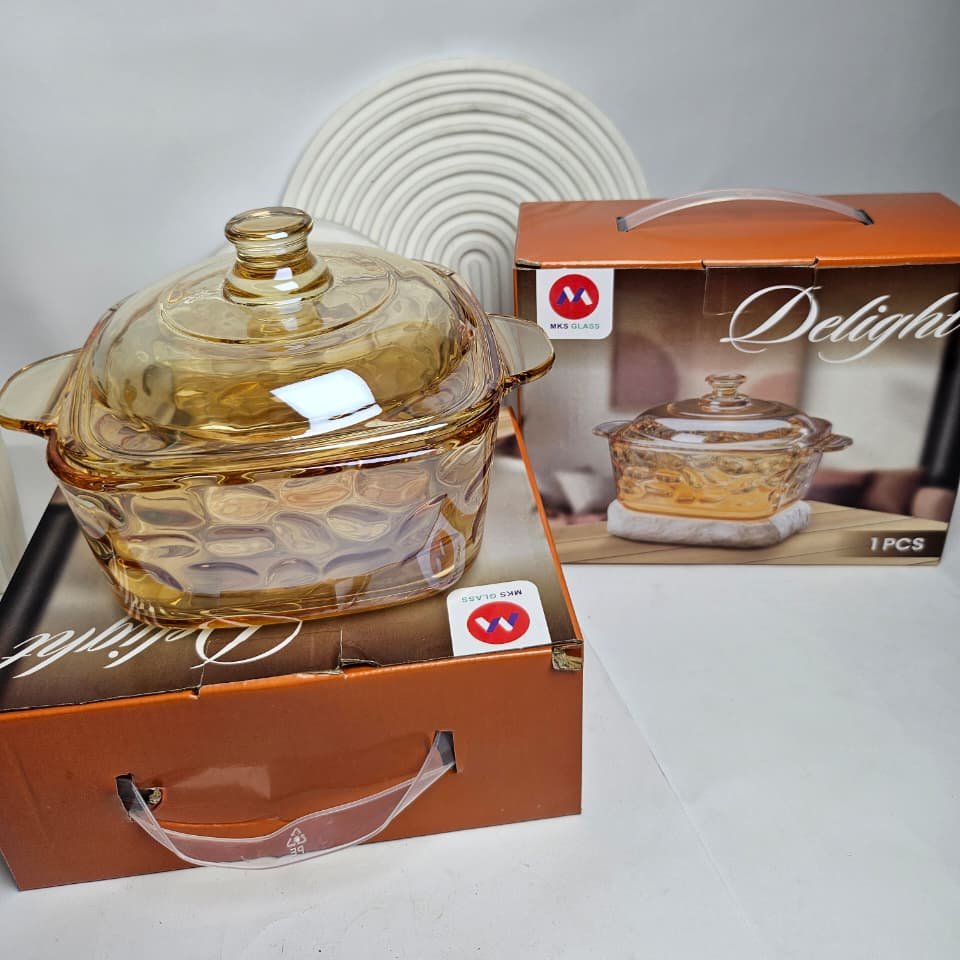 Mangkok Jumbo Kaca Amber Motif Premium 900ml Mangkuk Import Delight Bowl Saji Sup Kaca Aesthetic 19,