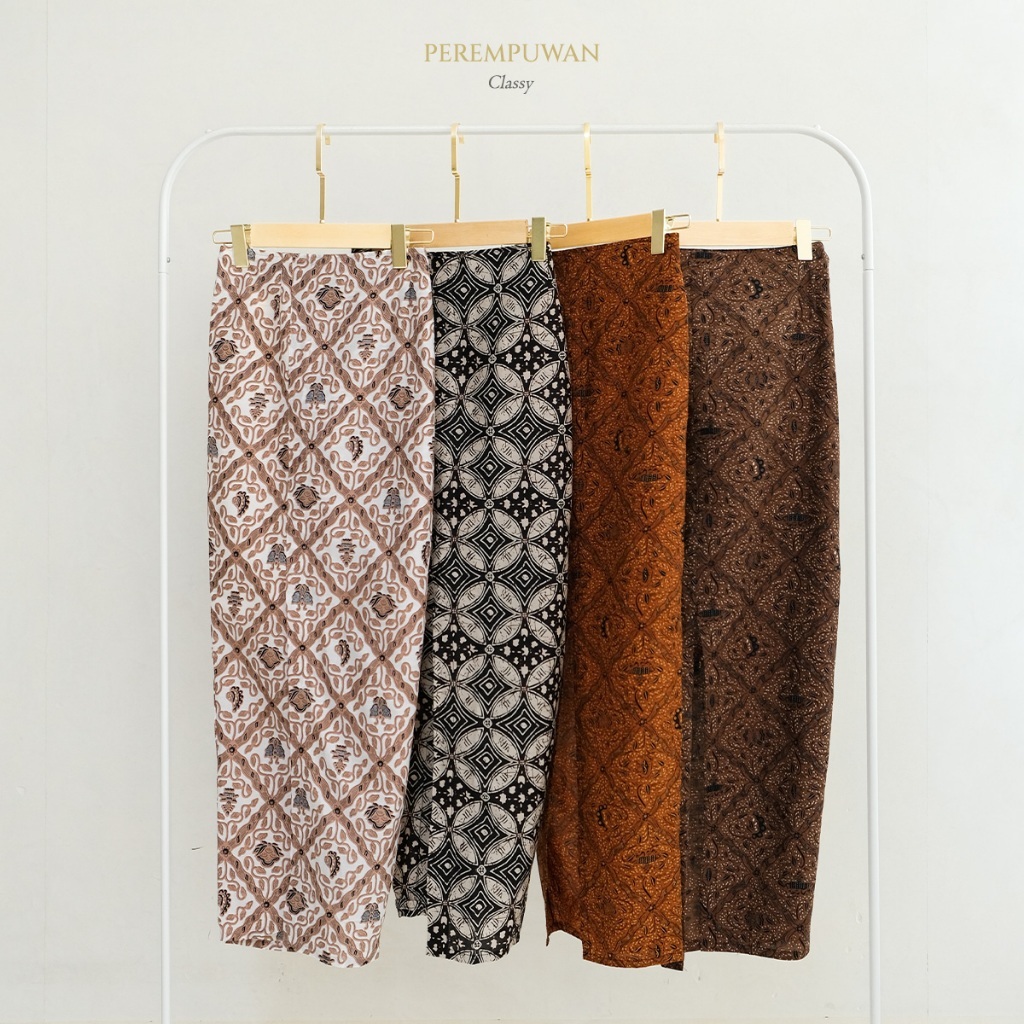 PEREMPUWAN Rok Bawahan Kebaya Batik Modern Span Belah Pinggang Karet Furing Wisuda Kondangan Premium