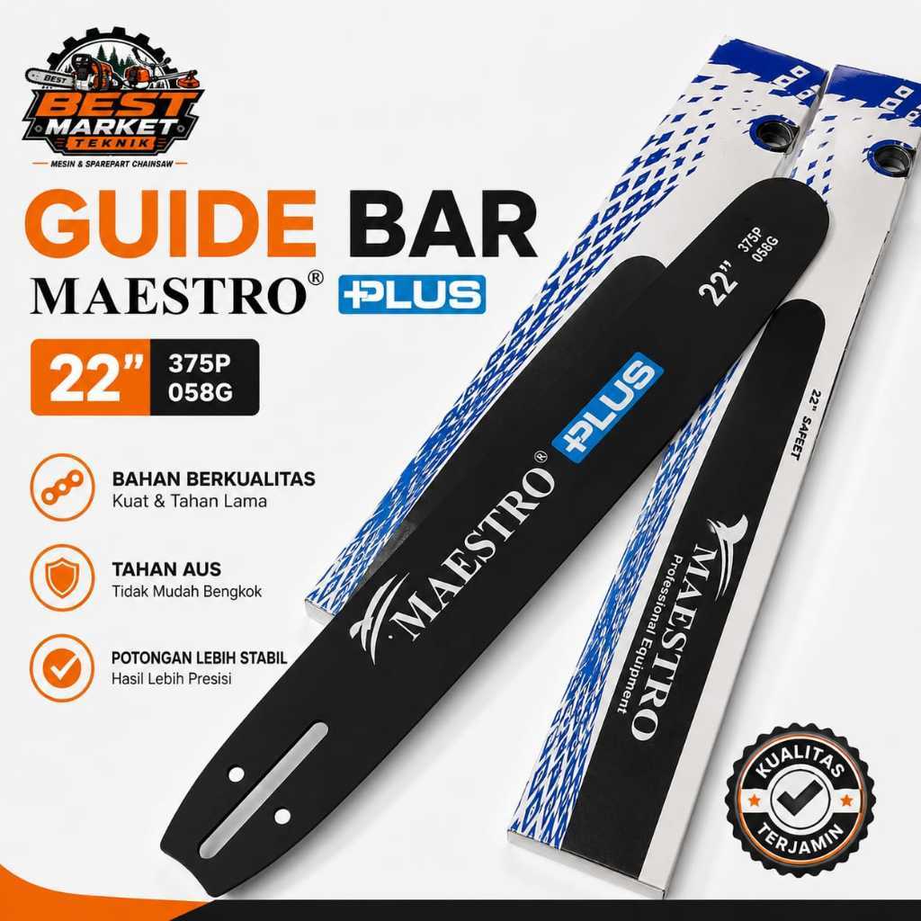 TERMURAH BAR MAESTRO BAR CHAINSAW LASER 22" 6500L BAR MAESTRO TERPERCAYA