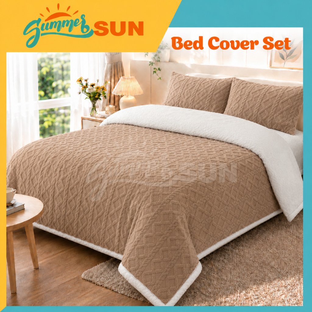 Selimut Bulu Domba Set Sprei Satu Paket Komplit - Summersun