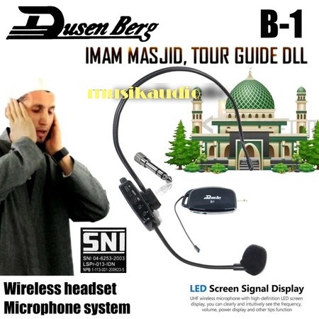 MIC HEADSET BANDO WIRELESS IMAM MASJID PRESENTASI DUSENBERG B-1 MURAH BERKUALITAS GARANSI ORIGINAL