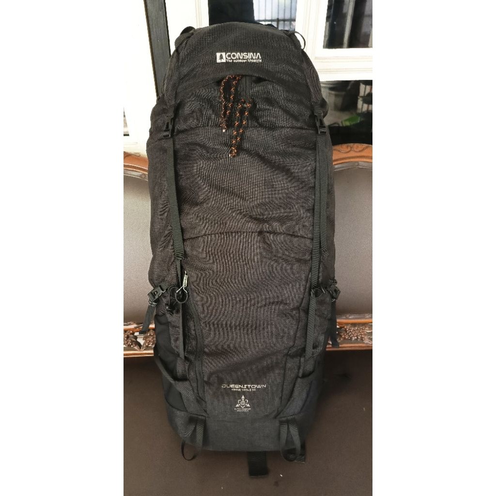 Tas Ransel Carrier second CONSINA QUEENSTOWN 50L(up max 60L) Hitam