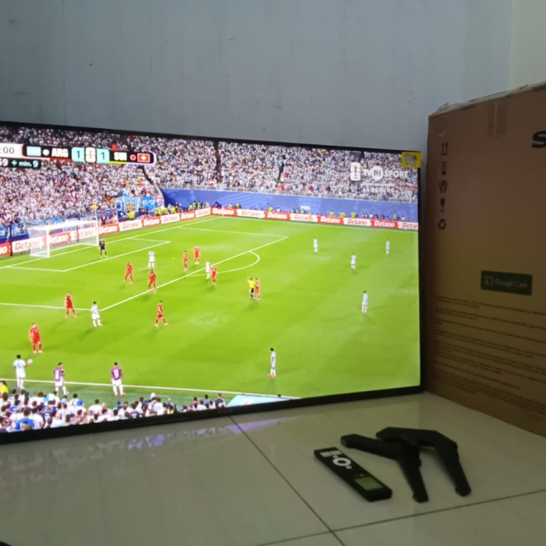 GOOGLE TV 43INC SHARP 4K, BISA YOUTUBE, NETFLIX, WIFI DLL. KONDISI BEKAS MASIH SEGEL. 199LA